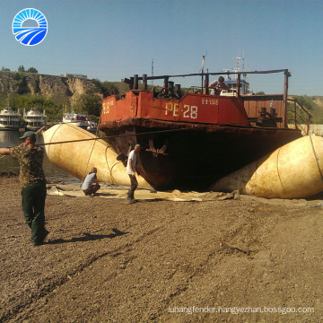 passed ccs certification high buoyancy pontoon floating of marine launching rubber airbag
